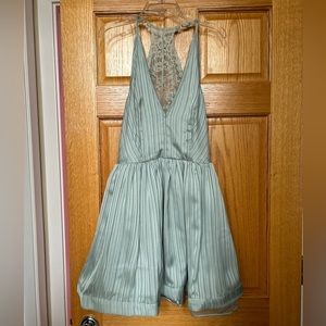 Light blue mini dress halter top